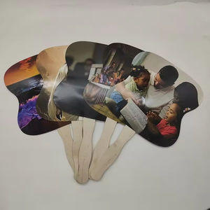 Bán buôn khuyến mại Tùy chỉnh giấy cầm tay Fan với thanh gỗ xử lý - Product Image 3