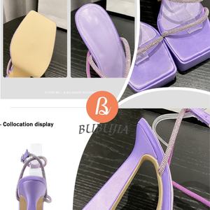 Nouvelle sandale à talons hauts de haute qualité à la mode sandale Sexy Sapato De <span class=keywords><strong>Salto</strong></span> boucle sangle semelle épaisse bout ouvert sandales à plateforme compensée - Product Image 5