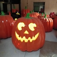 Sculpture de citrouille en fibre de verre personnalisée pour Halloween, étanche, résistante aux UV, anti-corrosion, portable, pour extérieur, jardin, paysage, fête