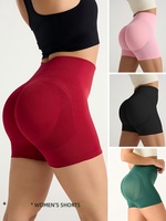 Shorts tendance 40 couleurs unies, populaires en Europe, taille haute, ceinture large plate de 3 pouces, 90% polyamide + 10% élasthanne
