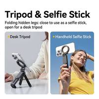 Support de téléphone portable magnétique rotatif et portable, avec pince de bureau et trépied, idéal pour les voyages et toutes les marques de téléphones