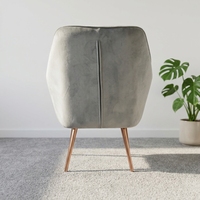Fauteuil de loisirs de style nordique, siège capitonné en velours doux, pieds en métal or rose, chaise d'appoint pour la décoration de la maison, idéal pour les appartements, les hôtels et les halls d'entrée.