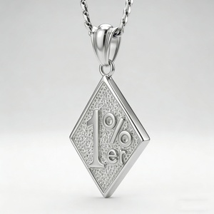 สร้อยคอสแตนเลสสตีลวินเทจทรงรอมบัส 1%er  แบบปรับแต่งได้  แฟชั่นเท่สไตล์สตรีท  จี้โลโก้สำหรับผู้ชาย - Product Image 4