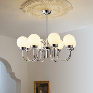 โคมไฟแก้วทรงเมล็ดถั่ววิเศษสไตล์บาวเฮาส์ วินเทจ แบบมินิมอลฝรั่งเศส สำหรับห้องนั่งเล่นและห้องรับประทานอาหาร - Product Image 4