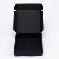 Boîtes d'expédition en carton ondulé noir mat avec logo personnalisé Boîte postale pliante pour sous-vêtements chaussures cadeau