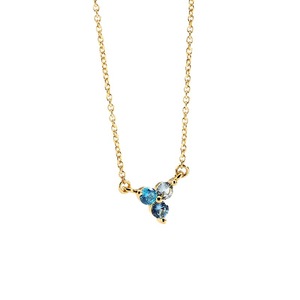 Collier en CZ bleu dégradé pour femmes, chaîne plaquée or minimaliste, bijoux élégants et tendance pour un usage quotidien - Product Image 5