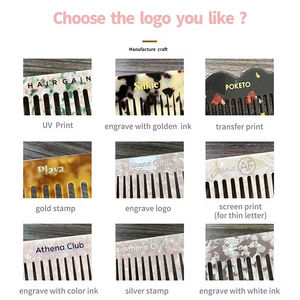 Kinling OEM Design nuovo arrivo Logo personalizzato 4mm di spessore a denti larghi pettine per capelli alla moda acetato - Product Image 5