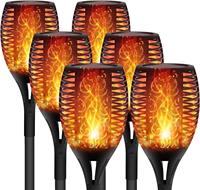 Antorcha Solar con 96 LED, Gran Llama, 3 Colores, IP66 Impermeable, ABS, para Jardín, Césped, Camino, Festival, Encendido/Apagado Automático del Anochecer al Amanecer