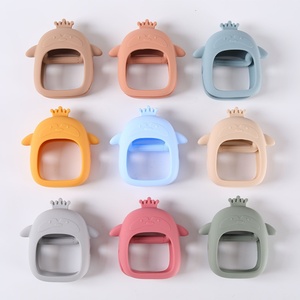 Mordedor de silicona al por mayor para bebés, mordedor de mano con diseño de animales, juguete masticable para recién nacidos, regalo para bebés - Product Image 3