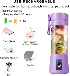 Mixeur Portable Rechargeable USB Facile à Utiliser Alimenté par Batterie Mini Mixeur à Smoothies pour la Maison, les Voyages, la Salle de Sport, Logo Personnalisé - Product Image 2