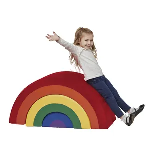 Trẻ em trong nhà sân chơi Toddler mềm chơi cầu vồng vòm đường hầm khối bán buôn thiết bị leo núi thiết lập để bán