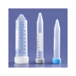Tubos de centrífuga cônicos 10mL, tubos de polipropileno com tampa de rosca, tubos de amostra transparente com marcas graduadas e escritas