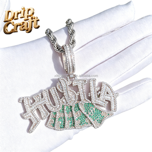 Hip Hop Hustle Dollar Pendant Necklace,Men's and Women's Letter Pendant,Copper Inlaid with Zircon,<strong>RealGold</strong> Plated Trendy Jewelry - Product Image 4