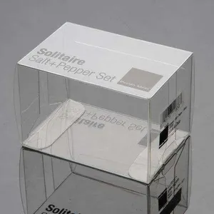 Claro personalizable Pve cajas de PVC transparente plegable caja de embalaje para auriculares caja de doblez
