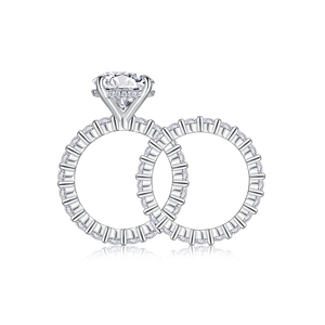 5CT Moissanite Bridal <strong>Ring</strong> <strong>Set</strong> 925 <strong>Sterling</strong> <strong>Silver</strong> Engagement &amp; Wedding Band 5CT Moissanite Bridal <strong>Set</strong> - Product Image 6