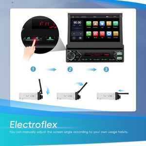 Podofo <span class=keywords><strong>1</strong></span> <span class=keywords><strong>Din</strong></span> 7 ''écran IPS voiture lecteur MP5 écran <span class=keywords><strong>motorisé</strong></span> sans fil CarPlay Android Auto DAB Double USB Type-C + MIC <span class=keywords><strong>autoradio</strong></span> - Product Image 3