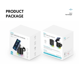 แท่นชาร์จไร้สายแม่เหล็ก <span class=keywords><strong>3</strong></span> in 1 รุ่นใหม่ สำหรับ iPhone, Apple Watch และ <span class=keywords><strong>AirPods</strong></span> พร้อมไฟ LED กลางคืน - Product Image 6