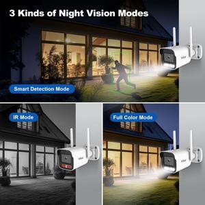 SriHome 5MP WiFi NVR 키트 4CH 4PCS IP 카메라 무선 <span class=keywords><strong>CCTV</strong></span> 시스템 야간 투시경 야외 보안 감시 키트 플러그 앤 플레이 - Product Image 6