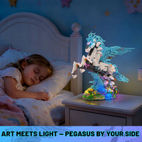 JMBricklayer Pegasus 1878 pièces, ensemble de blocs de construction pour les 14 ans et plus, modèle d'animal fantastique, kit de construction avancé, cadeau pour la Saint-Valentin