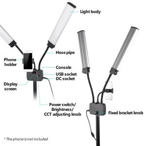 Nouveau kit d'éclairage LED à double bras dimmable 45W 3200-5600K pour maquilleur, cils, beauté, sourcils, tatouage, studio vidéo, photographie - Product Image 3