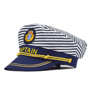 แฟชั่นเด็ก Unisex <span class=keywords><strong>Blue</strong></span> Stripe หมวกกะลาสีที่กำหนดเองกัปตันหมวกสำหรับงานปาร์ตี้ - Product Image 5