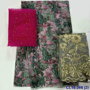 Lisami RTS gasa Suiza algodón suave 2 yardas + 2 yardas bordado neto + 5 yardas impreso somalí sudanés Dirac gabasaar Toub tela de algodón - Product Image 5