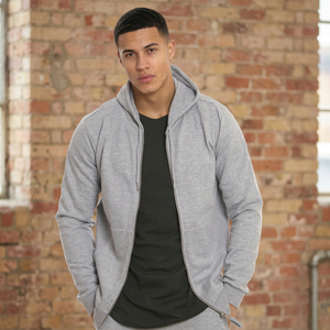Sudadera con Capucha Personalizada en Gris Jaspeado para Hombre y Mujer, 100% Algodón, Resistente al Viento, con Logotipo Impreso, Ropa de Moda de Invierno - Product Image 3