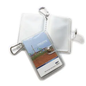 Customized Clear Business Name Card Holder, Credit Card Wallet, PVC Card Sleeve RFID Blocking