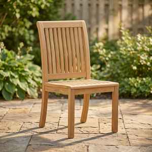 Chaise de salle à manger d'extérieur moderne de luxe en teck massif, imperméable, écologique et durable, pour salon, école, terrasse - Product Image 3
