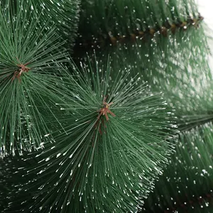 Agujas de pino punteadas blancas, accesorio colgante de árboles, árbol decorativo de Navidad artificial de lujo, serie de puntos blancos