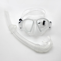 Masque de plongée panoramique en verre trempé avec protection nasale et kit tuba