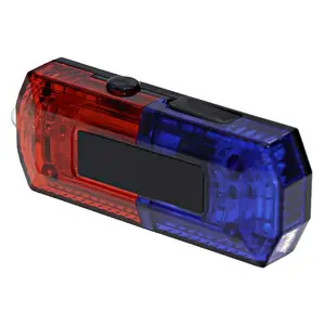 Red and blue color led rechargeable night patrol warning signal shoulder lamp