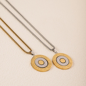 Collar con Colgante de los Doce <span class=keywords><strong>Signos</strong></span> del Zodiaco Chino, Chapado en Oro de 18K, Acero Inoxidable, Sistema de las Nueve Rejillas y los Ocho Trigramas - Product Image 3