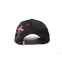 Casquette de baseball unisexe de haute qualité, style punk urbain, avec design de lettres gothiques personnalisées en strass et broderie, 5 panneaux, visière incurvée