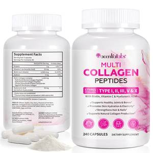 Cápsulas de <span class=keywords><strong>Colágeno</strong></span> OEM/ODM de Acentiallabs, Favorecen la Salud de las <span class=keywords><strong>Articulaciones</strong></span> y los Huesos, Péptidos de <span class=keywords><strong>Colágeno</strong></span> Múltiple, Promueven la Hidratación de la Piel - Product Image 3