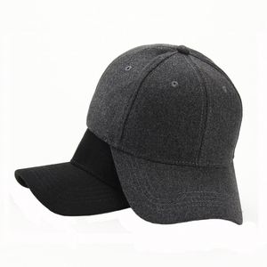 Casquette de sport unisexe en laine d'hiver avec logo personnalisé, casquette de baseball épaisse et chaude pour homme, couleur unie, anti-froid, casquettes de sport pour femme - Product Image 6