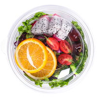 PLA Clear Wegwerp Saladebakje Biologisch afbreekbaar Rond Voedselcontainer met Deksel
