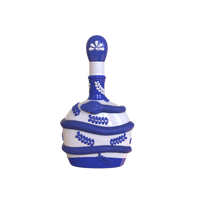 Bouteille de tequila serpent en céramique bleue et blanche avec carafe à alcool en porcelaine personnalisée au design en relief floral