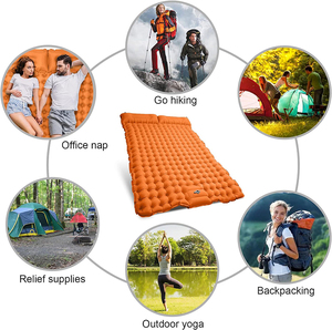 <span class=keywords><strong>Matelas</strong></span> auto-gonflant léger <span class=keywords><strong>pour</strong></span> 2 personnes avec double oreiller et pompe à pied intégrée, idéal <span class=keywords><strong>pour</strong></span> le voyage, le sommeil et le camping - Product Image 2