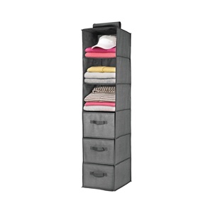 Organisateur de placard suspendu moderne à 6 étagères en tissu non tissé, pliable et extensible, mobilier de maison économique pour salon - Product Image 1