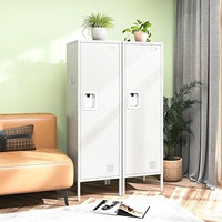 Casier de rangement scolaire en métal à porte unique verrouillable, armoire en acier robuste avec trous de ventilation pour les effets personnels des élèves
