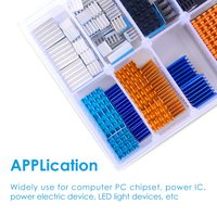 Kit de 102 pièces en cuivre avec ruban adhésif conducteur pour refroidissement personnalisable des Raspberry Pi, VRM, VRAM, CPU, GPU, VGA, petits circuits intégrés et ventilateurs d'ordinateur portable