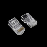 Connecteur RJ45 non blindé E-HONG 10P10C UTP, prise modulaire, boîtier PC haute résistance, trou carré transparent, plaqué or