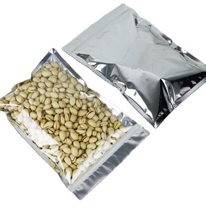 Resealable 사용자 정의 로고 100g 200g 알루미늄 호일 가방 식품 포장 한쪽 투명 알루미늄 호일 가방 - Product Image 1