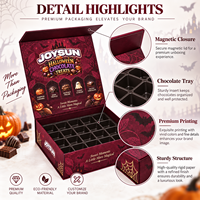 Boîte cadeau de luxe personnalisée pour Halloween, style livre, avec fermeture magnétique et insert sur mesure pour chocolats et friandises de luxe