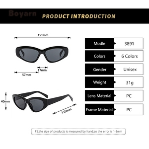 Gafas De Sol Boyarn Steampunk Y2K al por mayor, gafas De Sol privadas <span class=keywords><strong>Lbel</strong></span> UV400 con montura pequeña para mujer, gafas De Sol irregulares para hombre, Gafas De Sol - Product Image 3