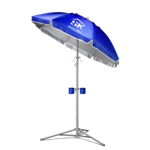 Popular <b>Windproof</b> Manual Outdoor Beach <b>Umbrella</b> UPF 50+ Iron Tube 1.8M Diameter Party Use Big Shadow Sand Set Stall Tilt - Product Image 1