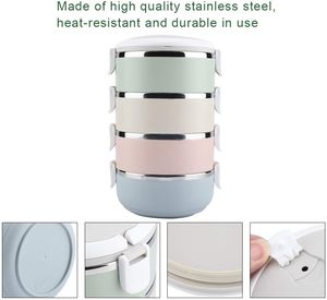 Stainless Steel <b>Insulated</b> Foldable Bento <b>Lunch</b> <b>Box</b> for Kids Students & Adults-over 3-Tier Eco-Friendly Tiffin <b>Box</b> - Product Image 4