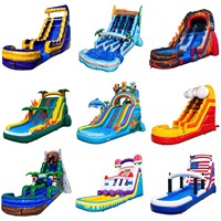 Toboggan aquatique gonflable commercial de 20 pieds, orange, qualité professionnelle, vente en gros, ODM, pour parc d'attractions, conforme à la norme EN14960