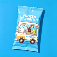 Sachet d'emballage pour bâtonnets de glace imprimé en couleur personnalisé, scellé au dos, résistant au congélateur, en BOPP, pour usine alimentaire